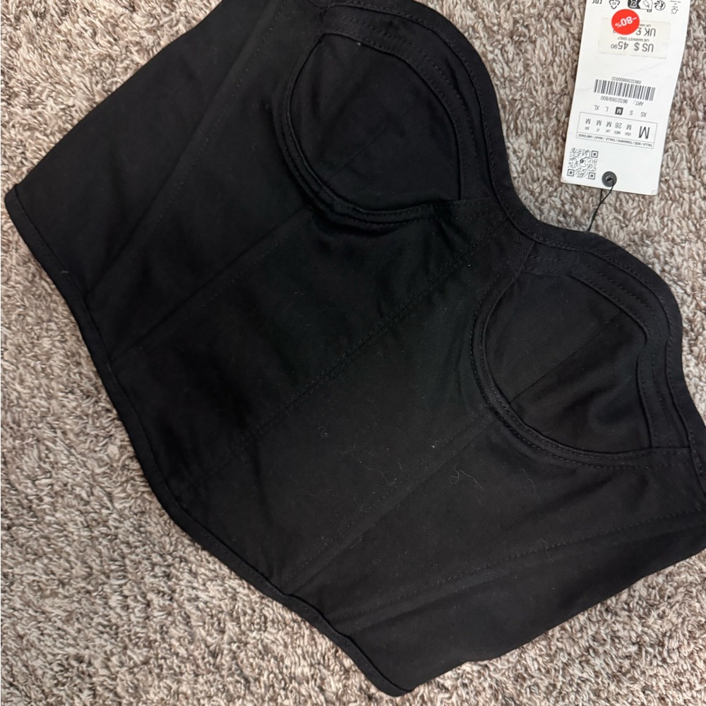 Zara Black Strapless Bustier